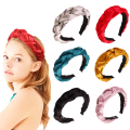 Bandeau fascia per capelli New Fation Satin Twist Braid Sponge Headband Solid Fabric Hairband for Women Girl Fashion Hair Access